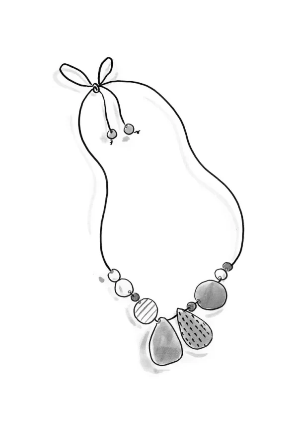 Kette „Agnes“ mit Holzperlen - Image 3