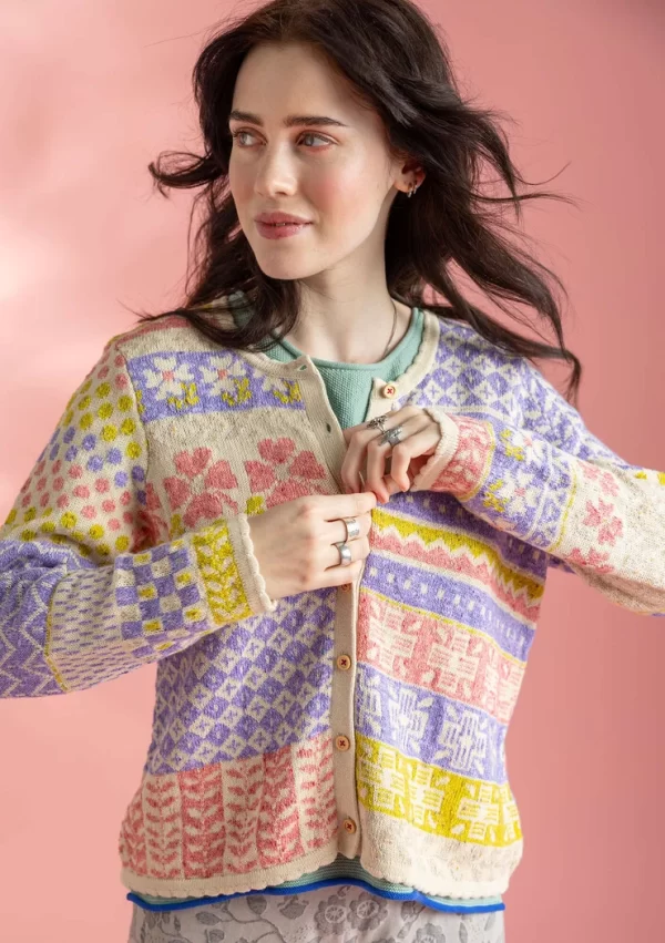 Strickjacke „Edith“ aus Leinen/Recycling- und Bio-Baumwolle