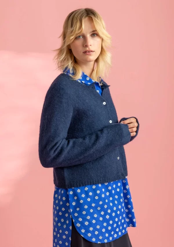 Strickjacke aus Wolle/Baumwolle/Alpaka