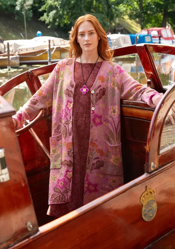 Langstrickjacke „Millefiori“ aus Wolle/Bio-Baumwolle