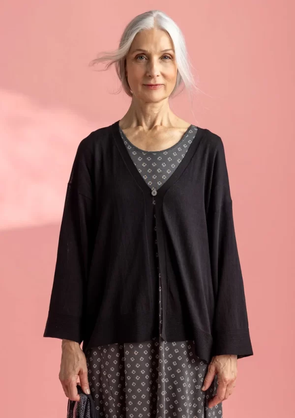 Strickjacke aus Bio-/Recycling-Baumwolle