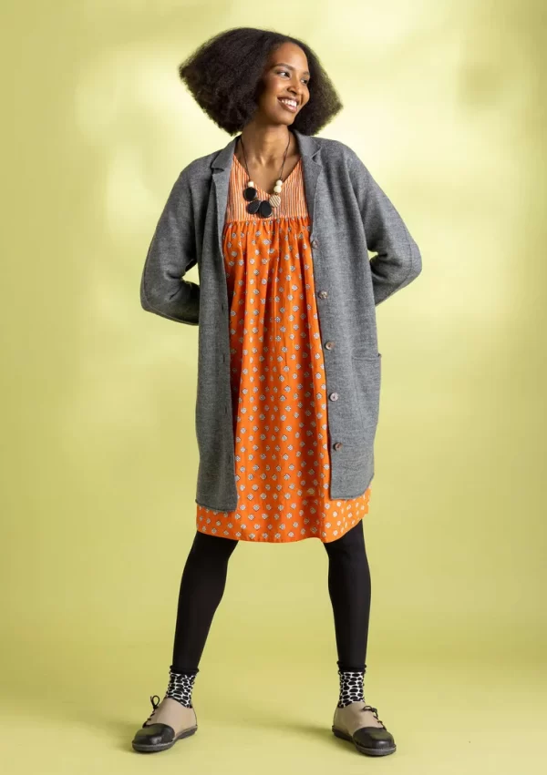 Langer Strickblazer aus gefilzter Bio-Wolle