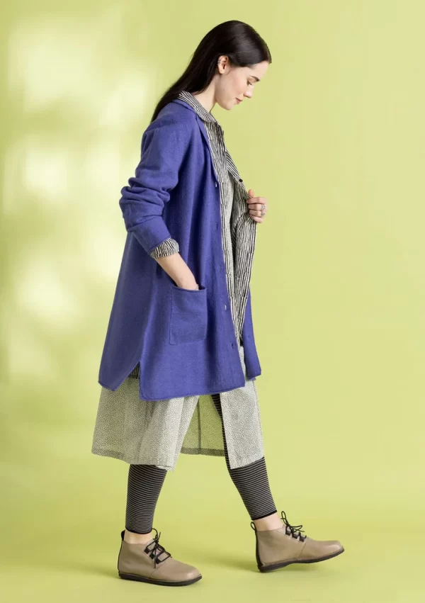 Langer Strickblazer aus gefilzter Bio-Wolle