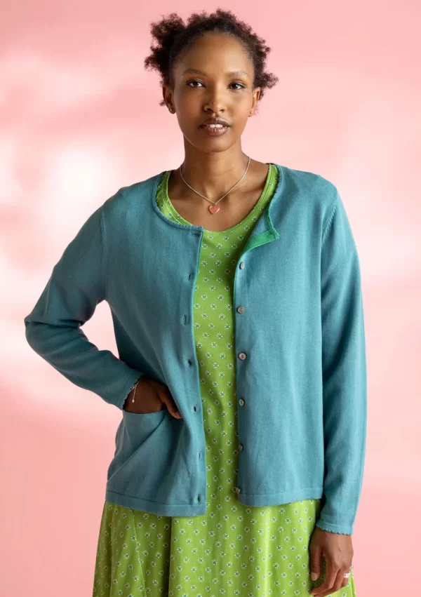 Strickjacke aus Bio-/Recycling-Baumwolle