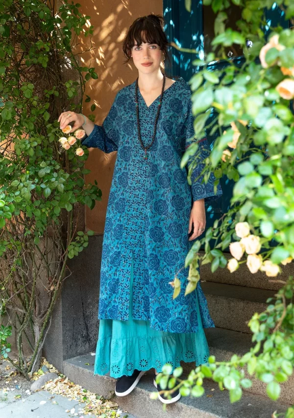 Kaftankleid „Roza“ aus Bio-Baumwollgewebe
