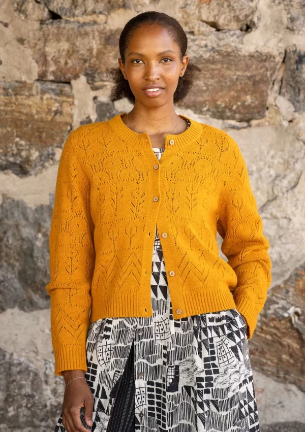 Strickjacke „Karamell“ aus Lammwolle/Polyamid