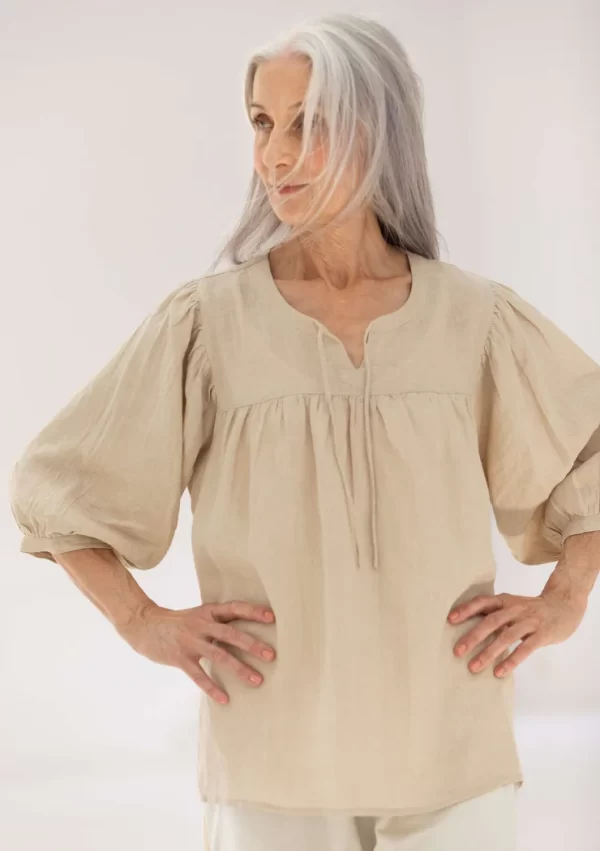Bluse „Vera“ aus Leinengewebe