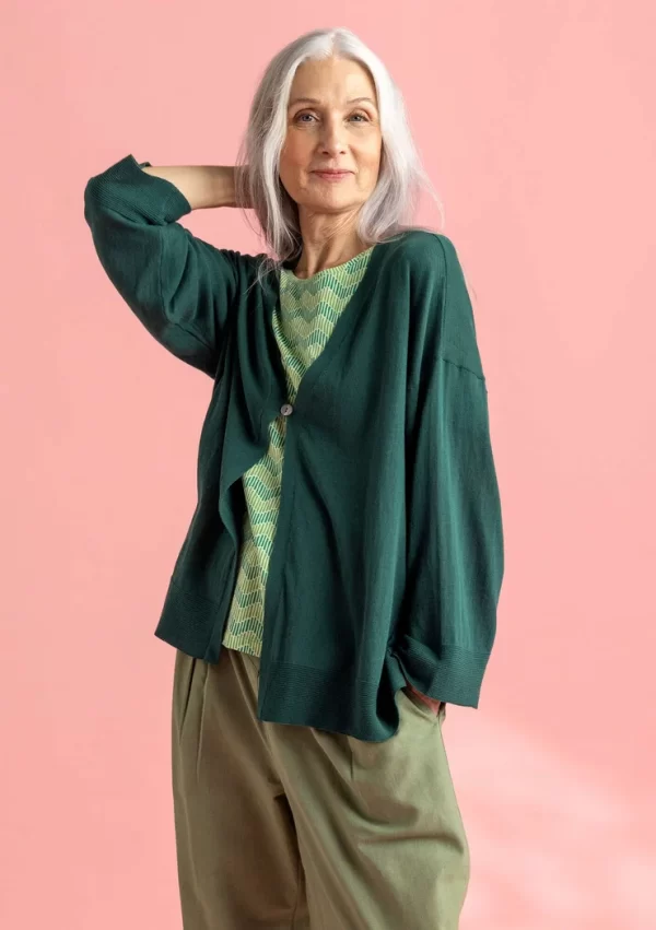 Strickjacke aus Bio-/Recycling-Baumwolle