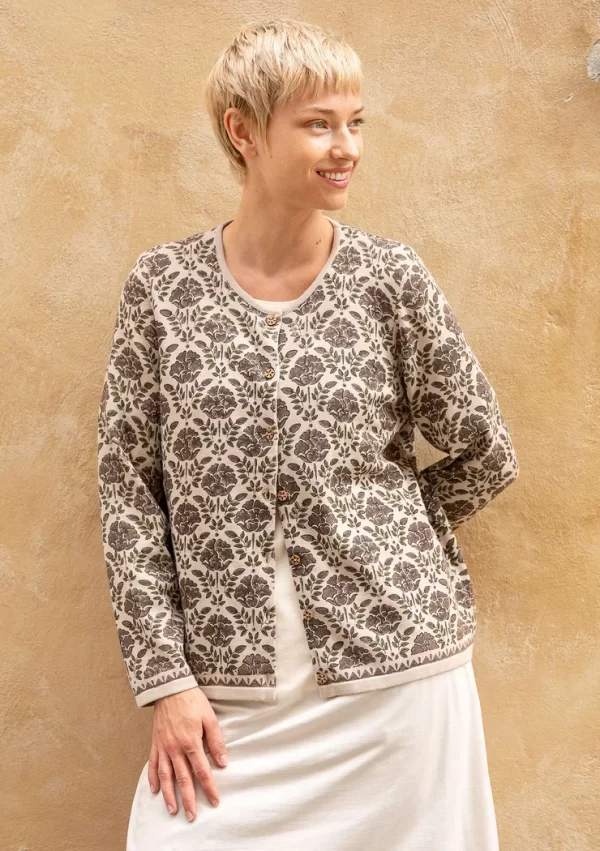 Blockdruck-Strickjacke „Valentina“ aus Bio-Baumwolle