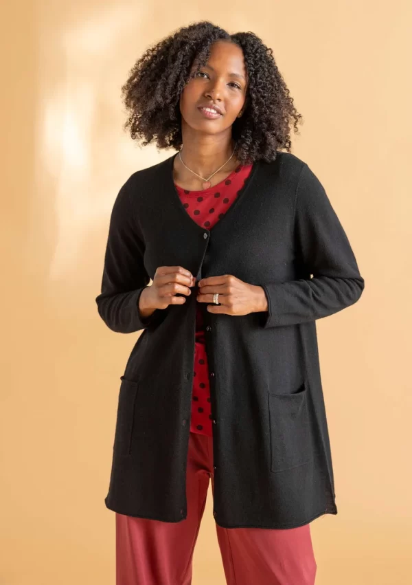 Langstrickjacke aus Bio-Wolle
