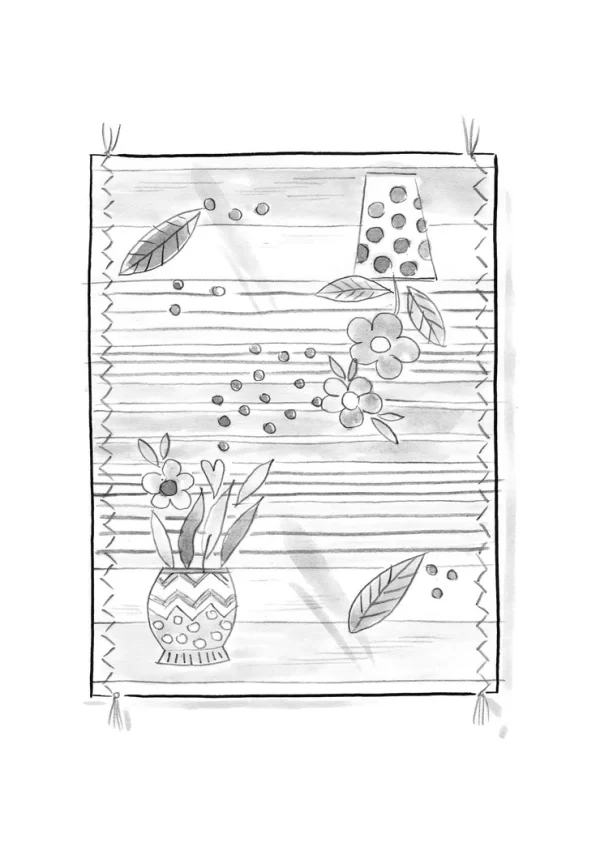 Bestickter Teppich „Flower bed“ aus Bio-Baumwolle - Image 3