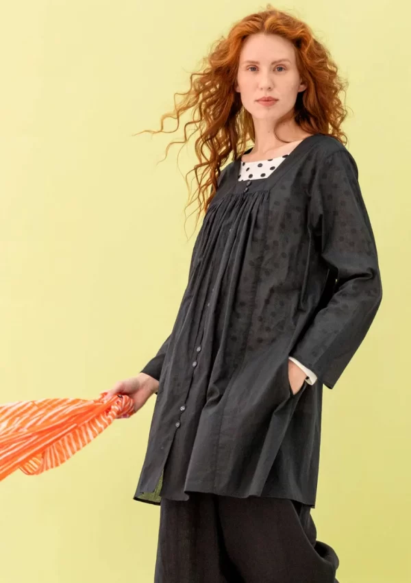 Künstlerbluse „Agnes“ aus Bio-Baumwollgewebe