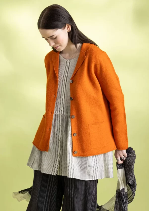 Gestrickter Blazer aus gefilzter Bio-Wolle