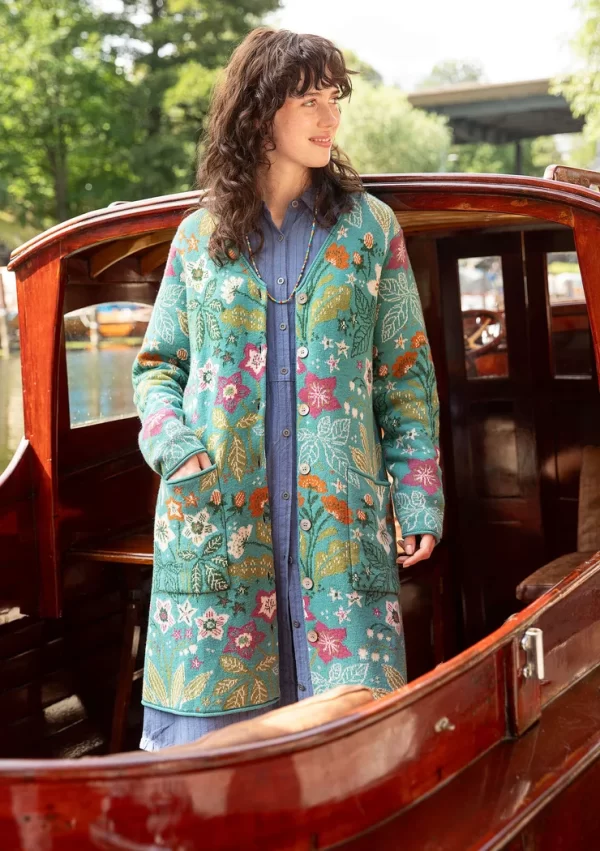 Langstrickjacke „Millefiori“ aus Wolle/Bio-Baumwolle