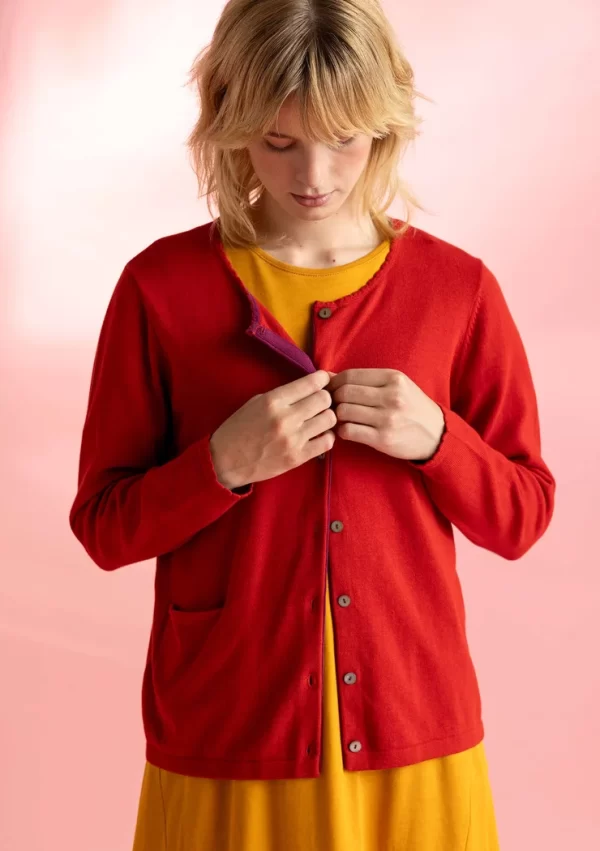 Strickjacke aus Bio-/Recycling-Baumwolle