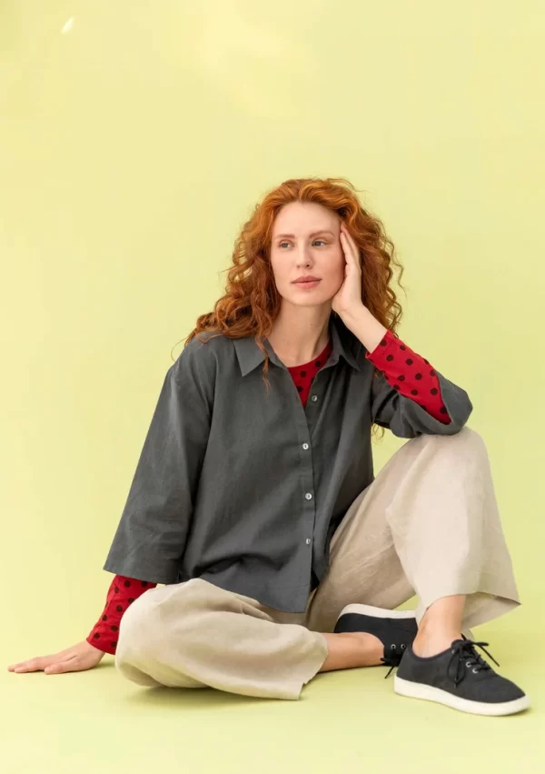 Bluse „Ida“ aus Wollmischgewebe