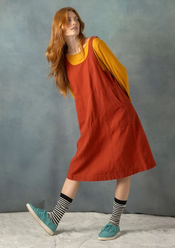 Gewebtes Trägerkleid „Thessaloniki“ aus Bio-Baumwolle/Leinen
