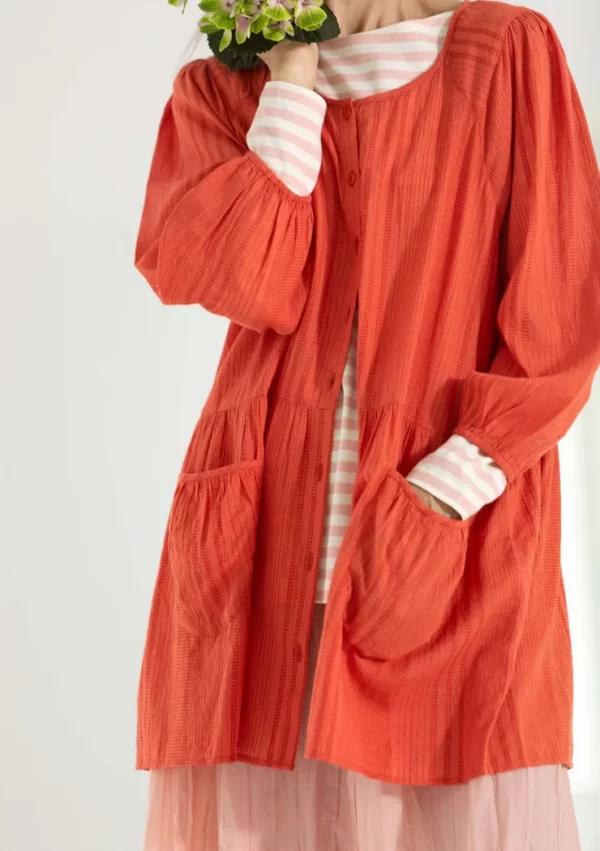 Künstlerbluse „Thea“ aus Bio-Baumwolldobby - Image 2
