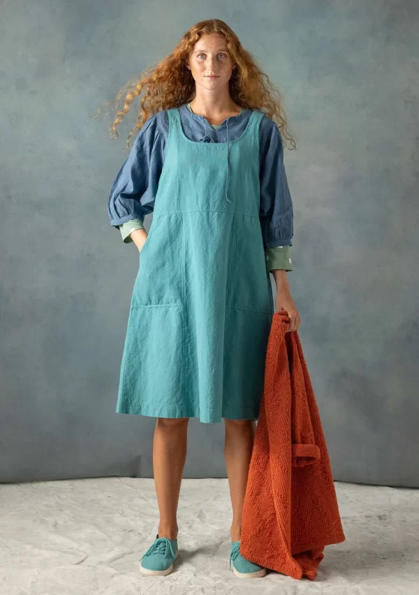 Gewebtes Trägerkleid „Thessaloniki“ aus Bio-Baumwolle/Leinen
