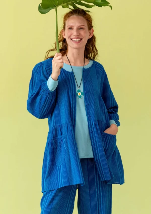Künstlerbluse „Thea“ aus Bio-Baumwolldobby