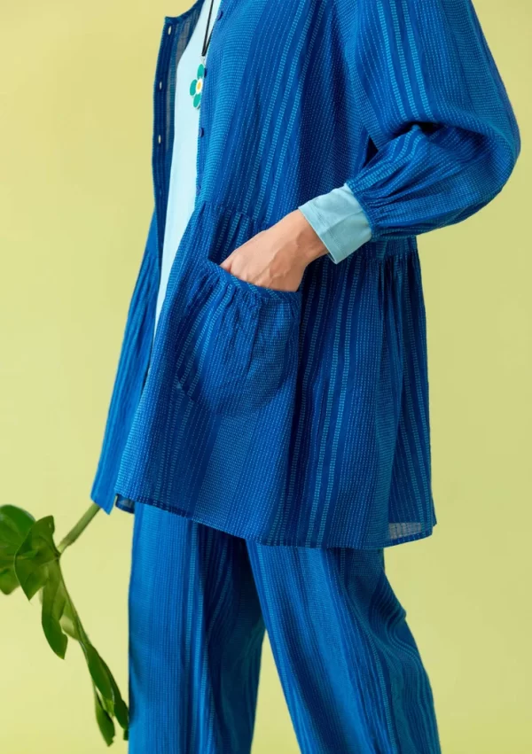 Künstlerbluse „Thea“ aus Bio-Baumwolldobby - Image 3