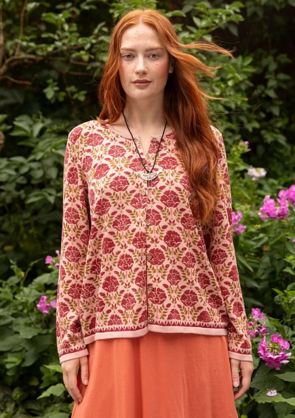 Blockdruck-Strickjacke „Valentina“ aus Bio-Baumwolle