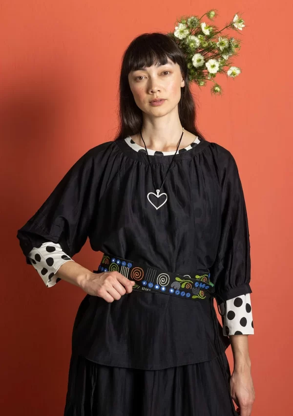 Bluse aus Baumwolle/Seide